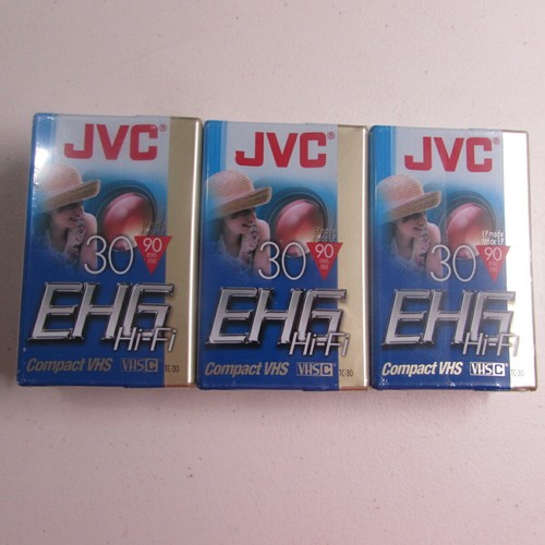 JVC Compact VHS EHG Hi-Fi Tapes 3 Pack New Sealed - Picture 2 of 3
