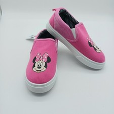 Disney Minnie Mouse Pink Canvas Like Slip On Sneakers 11 Little Girls Shoes