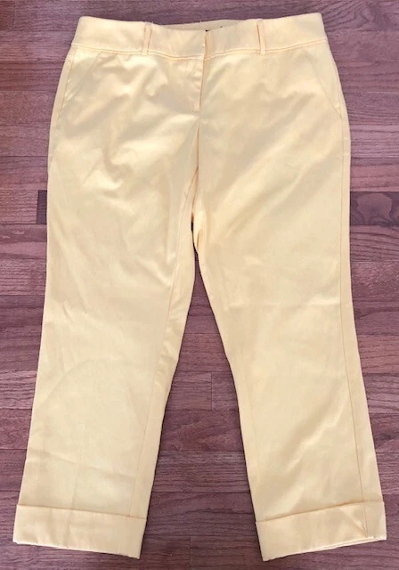 NWOT New York & Co 7th Avenue Design Studio Size 6 Capri Pants Yellow Stretch