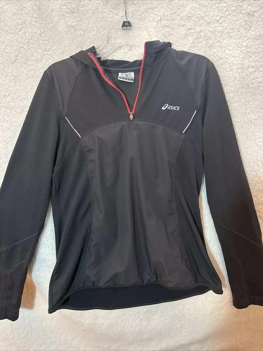 Asics Ladies Half Zip Hooded Jacket Running Workout Clothes Black LG | eBay