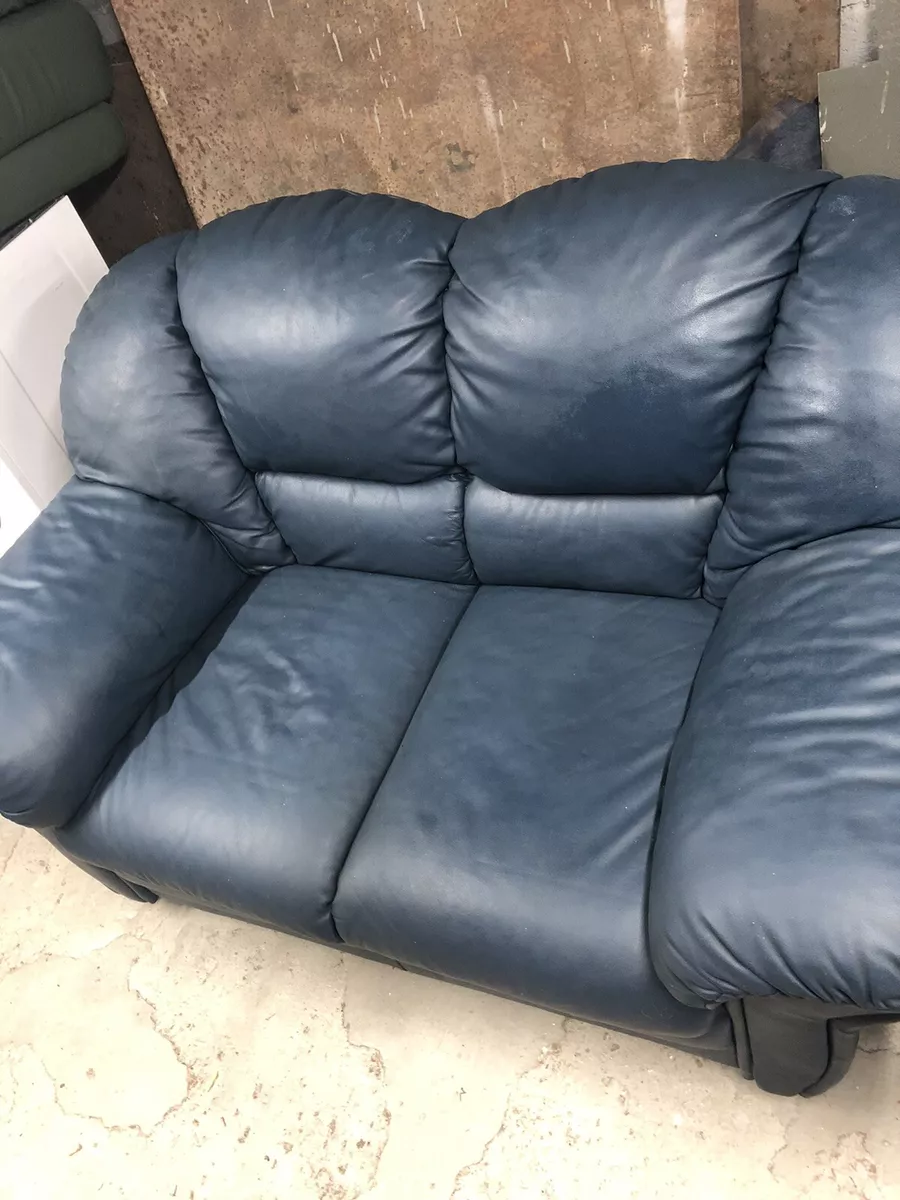 Blue Leather Sofa