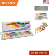 Creamy Soft Oil Pastels - 25 Assorted Colors for Smooth Blending and Texture