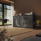 Schrankbett 90x200 cm Horizontal Anthrazit/Anthrazit Hochglanz Gasdruckfedern