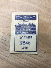 Waltham Factory Mainspring for 16s Timer No. 2246 - Steel
