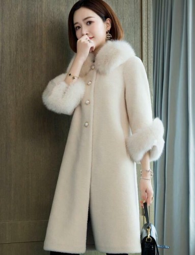 Abrigos cálidos de fiesta de piel de zorro para mujeres cuello de piel sueltas ropa de abrigo |