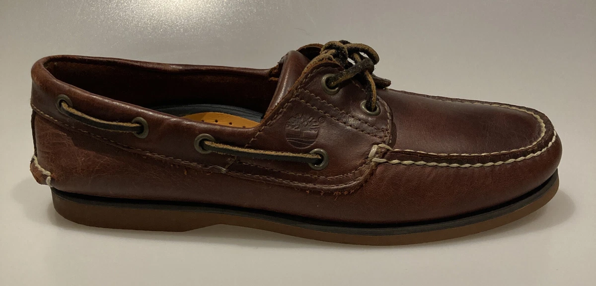 Mens Timberland Classic 2 Eye Brown N55 25077 Classic Boat Shoes UK 7.5 DECK