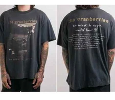 1995 The Cranberries No Need To Argue Tour T-Shirt 2 sided black tee