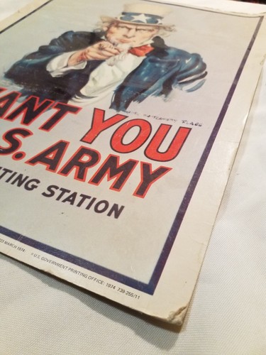 RPI 223 März 1974 Flagg Rekrutierung Poster Werbung "I Want You" für US Army - Bild 4 von 13