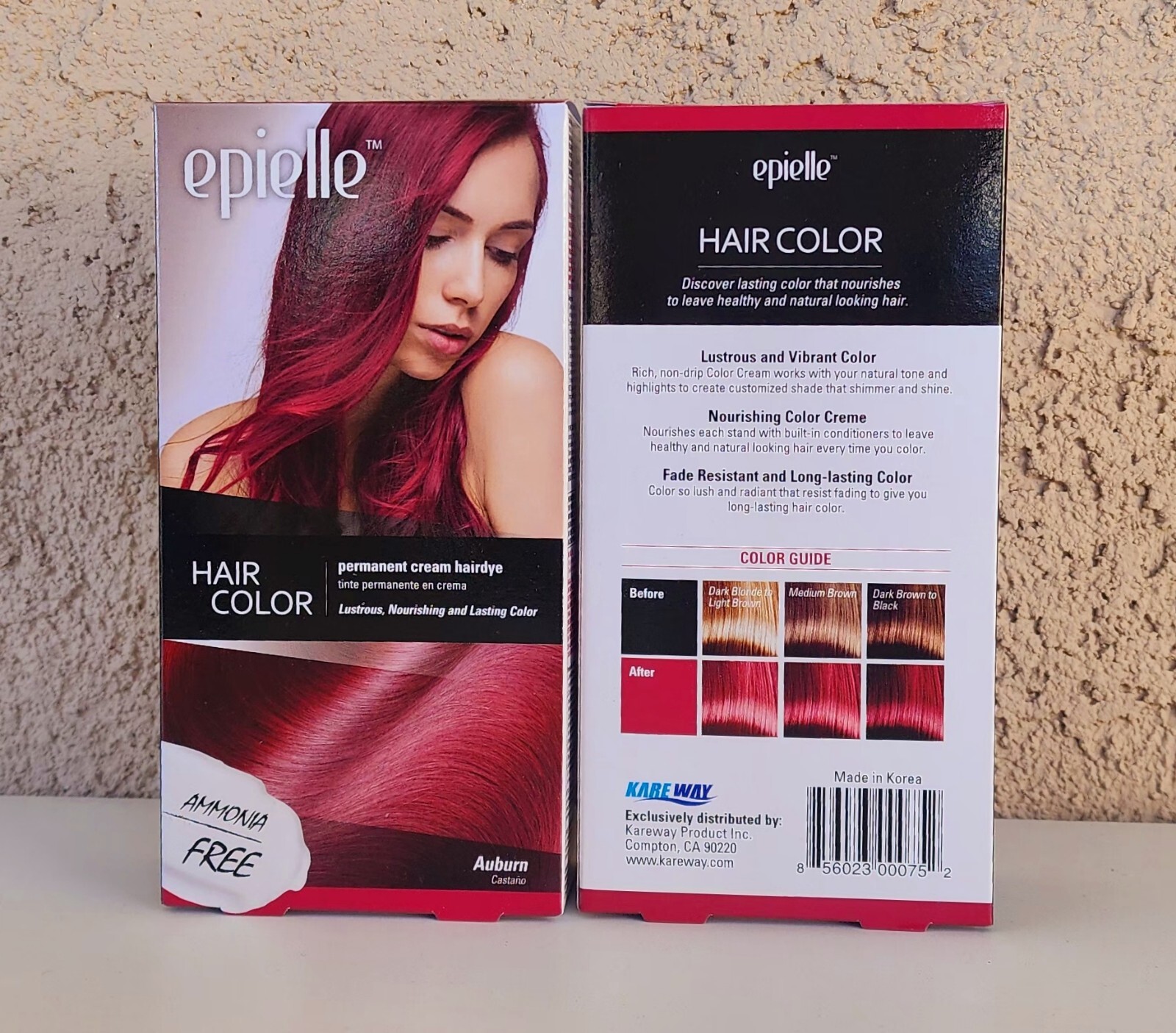 6 PK AUBURN Kareway EPIELLE HAIR COLOR for WOMEN AMMONIA FREE KOREA eBay