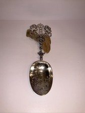 Antique Dutch 833 Silver Serving Spoon Amsterdam Coat of Arms Holland 203g