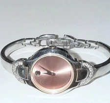 MOVADO WOMENS KARA PINK DIAL DIAMOND WATCH FOR REPAIR/PARTS
