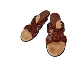 Sofft Women's London Tan Mules Sz 8M Tan Leather Comfort Sandals Beach Vacation 