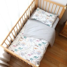 Emenpy 3Pcs Cotton Crib Bedding Set Duvet Cover Fitted Sheet Pillowcase No ...