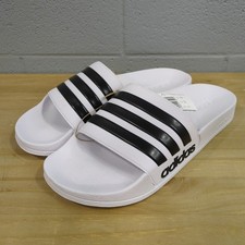 Adidas Men's Size 12 Adilette Shower Slides/Sandals White O5