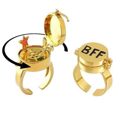 Spongebob Rings BFF, Upgraded Spinning Design Best Friends Adjustable, Gold