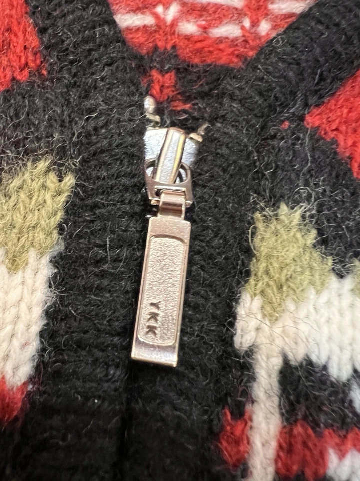 Cárdigan Venezia Jeans Para Mujer’s L Cremallera 100% Lana Shetland Fair Isle Nórdico Foto 4 de 4