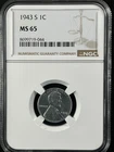 1943-S 1C  Lincoln Wheat One Cent NGC MS65   8699719-044