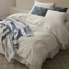 Duvet Cover King Size 3 Piece 100 Organic Cotton 300 TC Coconut White Double