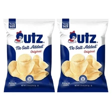 (2 Pack) UTZ No Salt Added Potato Chips 7.75oz Bags