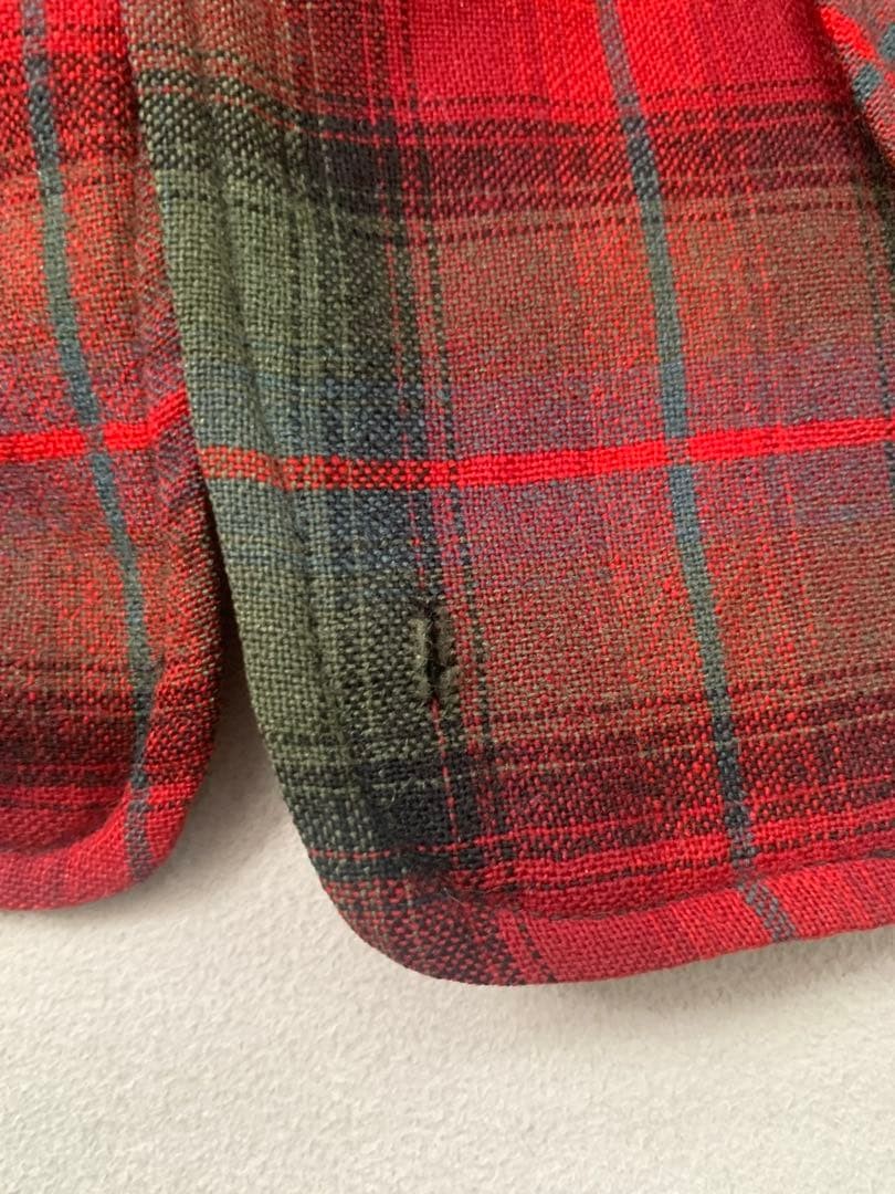 Pendleton Check Leather Trim Tailored Jacket S Re… - image 7