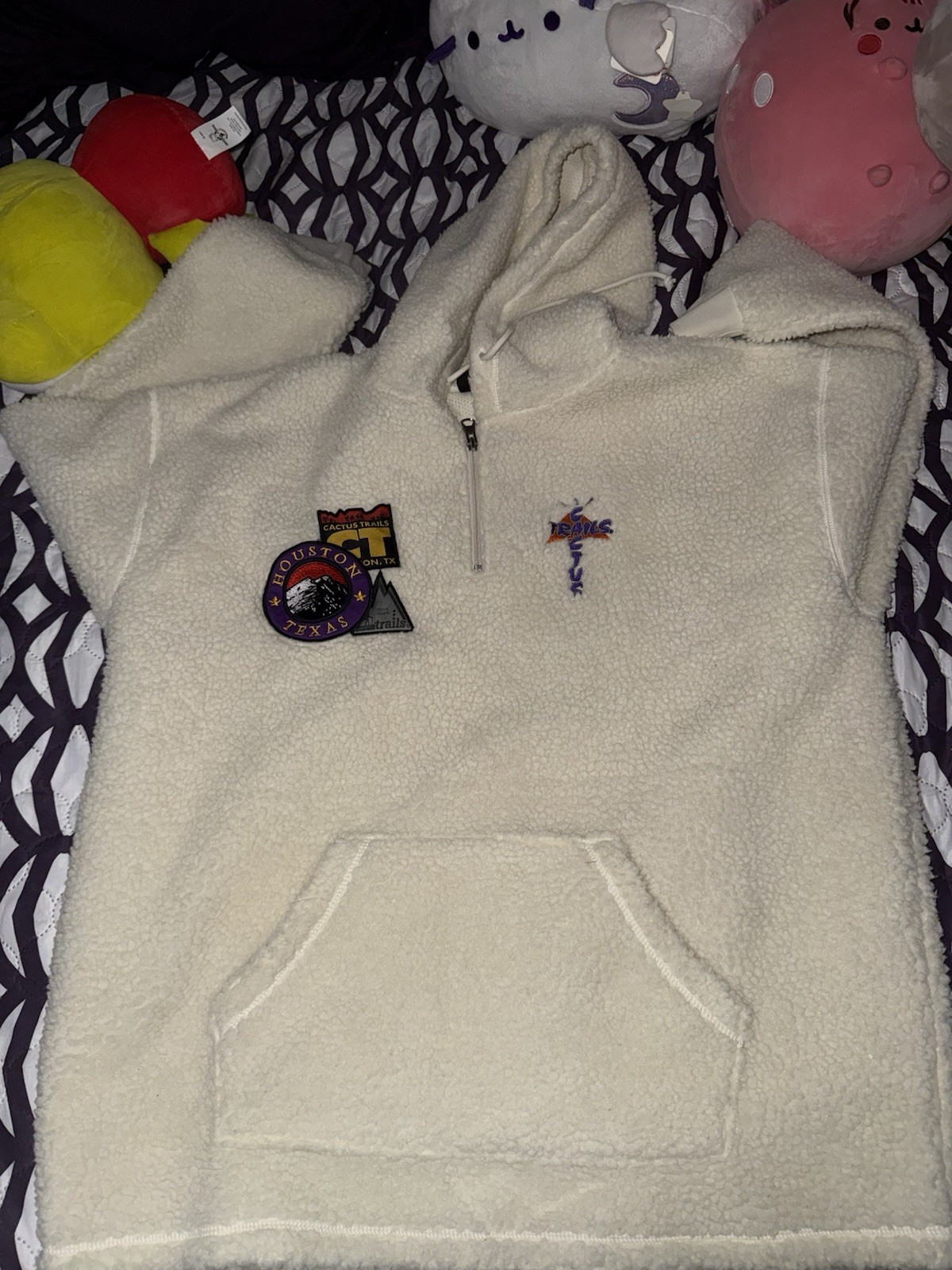 Cactus Jack White Sherpa travid scot hoodie