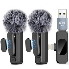 Wireless Lavalier Microphone for iPhone iPad,MacBook,Mini Mic with Noise Redu...