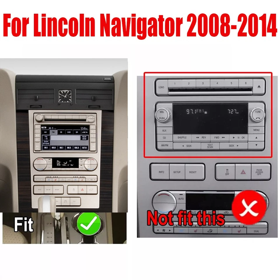 Radio estéreo para automóvil Android 13 CarPlay GPS FM de 9,7"" para Lincoln Navigator 2008-2014 Foto 4 de 4