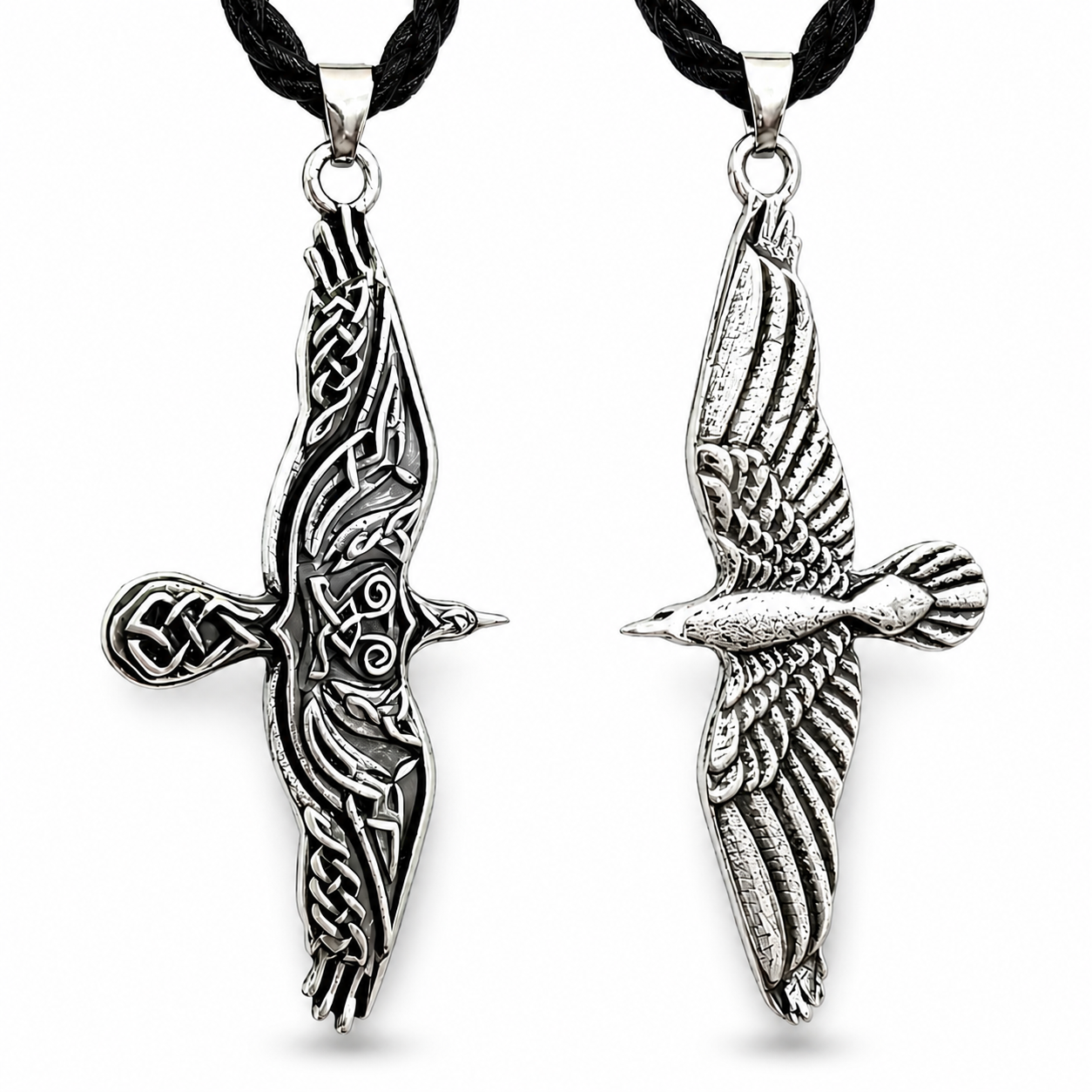 Raven Pendant Necklace Flying Celtic Odin Thor Norse Viking Spiritual Jewellery