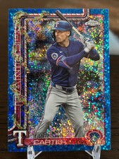 2025 Topps Holiday Chrome - Evan Carter #HC2 - Blue Sparkle Refractor #001/199