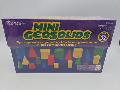 Learning Resources Mini GeoSolids Shapes Set, 32 Pieces (LER0913) NEW!