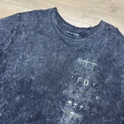 Affliction Freedom Defender S/S T Shirt Men s Sz XXL Biker Patriot DISTRESSED