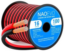 NAOEVO 16 Gauge Wire 2 Conductors, CCA Red Black Electrical Wire, 100FT