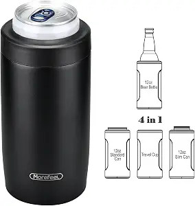 Morefeel 4-in-1 Insulated Can Cooler for 12 oz Cans & Bottles | 304 Stainless St