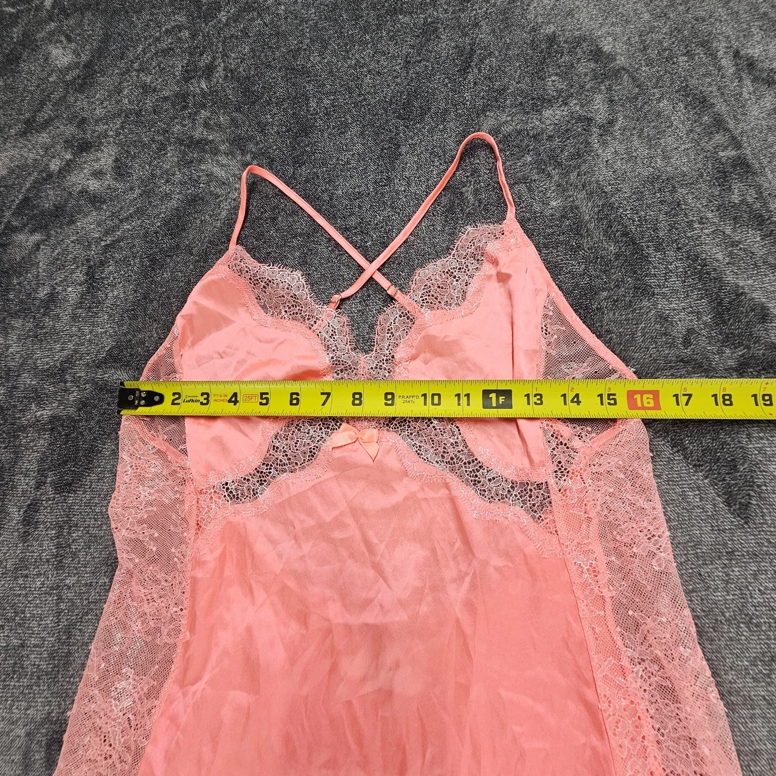 UNDERCOVER Abito vintage Victoria’s Secret rosa in pizzo slip pannelli in pizzo trasparente medio
