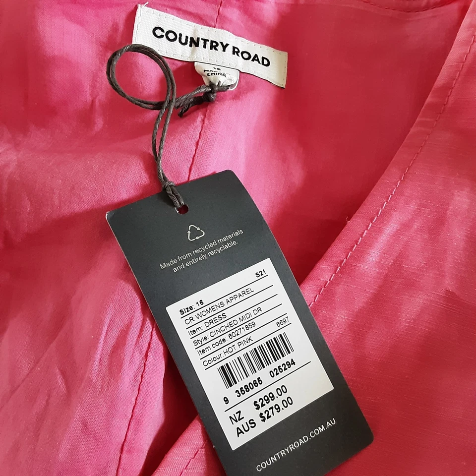 Country Road Hot Pink Midi Dress New With Tags 16 - image 3 of 4
