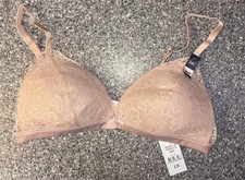 Sujetador Bralette Etam SA Triángulo Pasión Sin Alambres Forrado Encaje 34C Espaciador Nuevo con Etiquetas $55