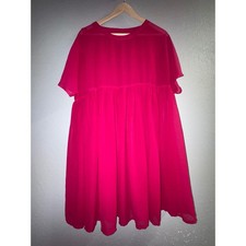 ASOS Hot Pink Chiffon Babydoll Smock Dress Overlay  Fuchsia Pink  Size 6