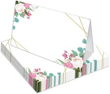 Place Cards Pink Blush Flower Set of 25 Tent Style Table 3.5x2.1 Inch Wedding