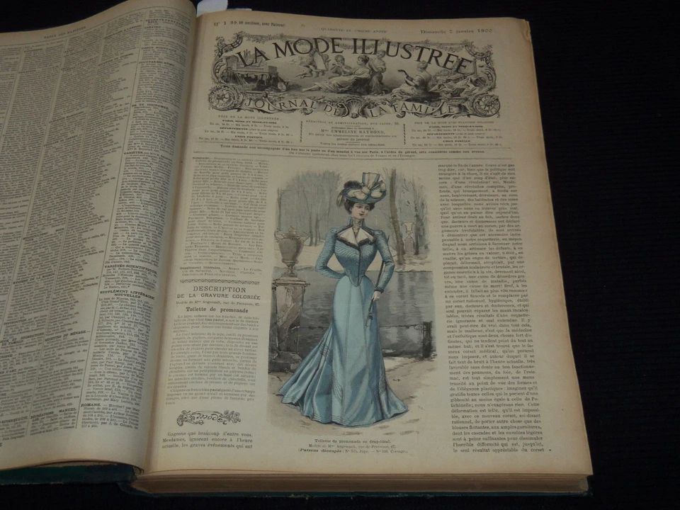 1900 LA MODE ILLUSTREE FRENCH MAGAZINE BOUND VOLUME - ILLUSTRATIONS - KD 879Q Foto 4 de 4