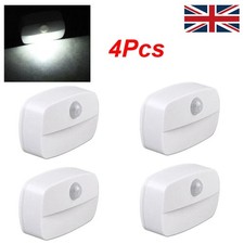 4x LED Motion Sensor PIR Night Light Cordless Battery Powered Closet Stair Lamp