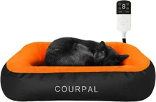 Courpal Thermostatic Heated Pet Bed, Temp Adjustable Pet Bed For Cats And Dogs