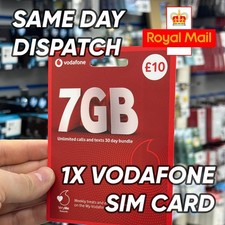 1x Vodafone SIM – Pay As You Go – £10 Pack – Brand New