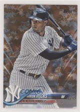 2018 Topps Memorial Day Camo 18/25 Aaron Hicks #480 0c6