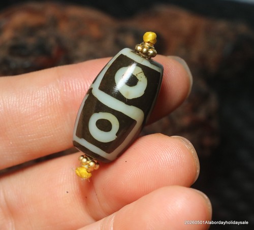 Magic Energy Tibetan Old Agate Fold Line 6 Eyed of Healthy dZi Bead Pendant $$$