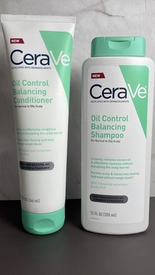 CeraVe Oil Control Balancing Shampoo & Conditioner Ceramides Zinc PCA Normal to 