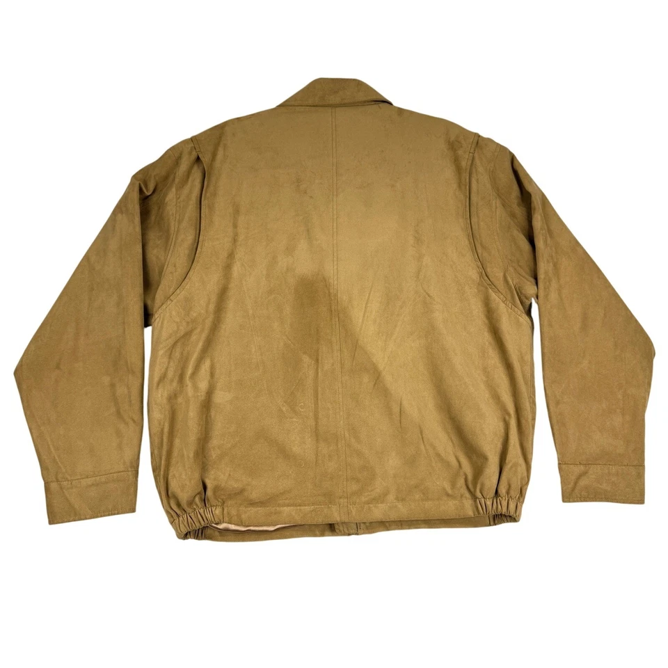 Chaqueta Tehama de gamuza sintética para club de golf Vahalla para hombre grande tostada cremallera completa Foto 4 de 4