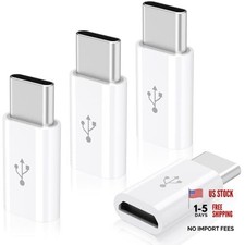 4 Pack Micro USB to USB C Adapter, Micro-USB Female to USB-C Male OTG White