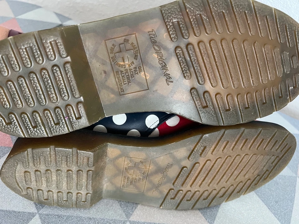 Dr. Martens Meris в горошек 3 глаза туфли - редкая красный/темно-синий/белый - Великобритании 7/США 9/EU41 - Изображение 3 из 4