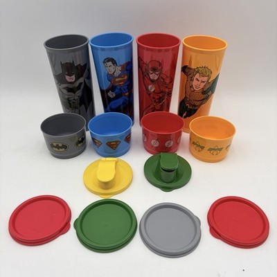 Tupperware DC Comics Batman Superman Flash Aquaman Tumblers Snack Cups