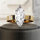 Marquise Cut 3.40 Ct White Moissanite Engagement Wedding Ring 14K Yellow Gold FN